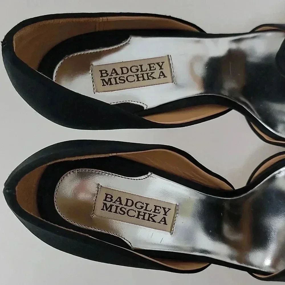 Badgley Mischka Randall D’Orsay Black Peep Toe Shoe - Picture 9 of 9